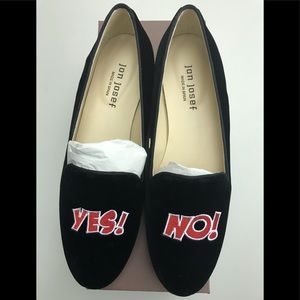 Jon Joseph Black Velvet Shoes / Slippers, YES & NO